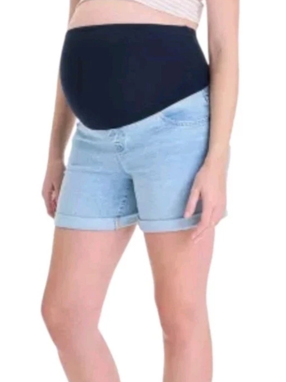 Isabel Over Belly High-Rise Maternity Jean Light wash‎ Shorts Sz 6